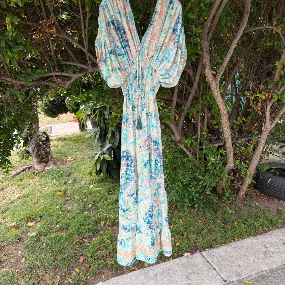 Smocked Kimono style Maxi Sundress
